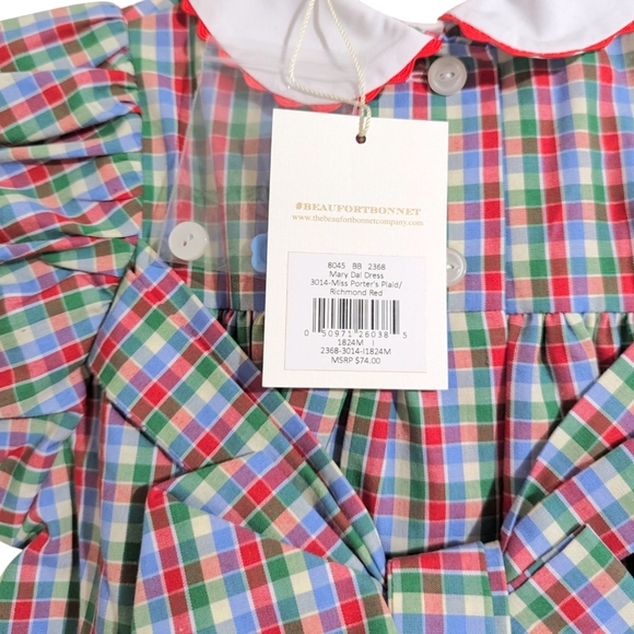 TBBC Mary Dal Dress Miss Porter's Plaid Richmond Red 18-24 Months NWT Preppy - Picture 9 of 9